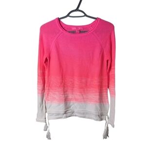 Lilly Pulitzer Jody Sweater‎ Hot Pink Ombre Tassels Size XXS (fits larger)